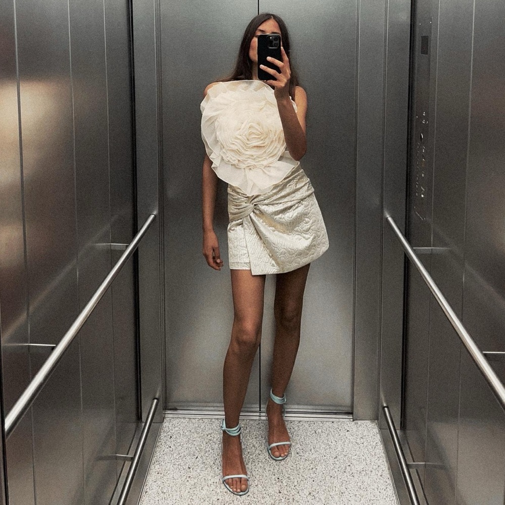 Knitted quilted skort